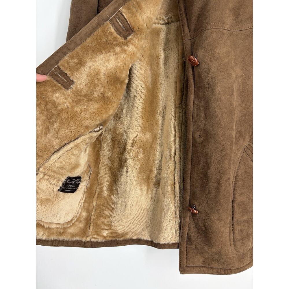Bloomingdale’s Sawyer Napa Leather Fur Coat Women’s Size 10 Shearling Lined - Picture 4 of 8